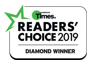 Cambridge Times Readers Choice 2019 Diamond Winner Badge